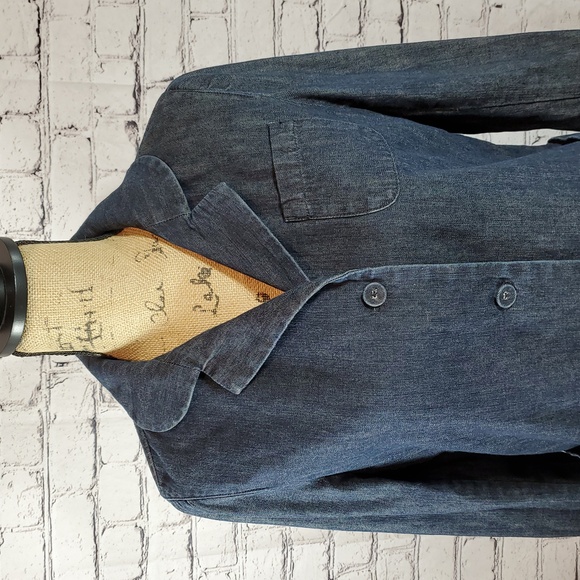 DKNYpure Dark Blue Denim Jean Jacket/Blazer Size 6 EUC - Picture 3 of 12
